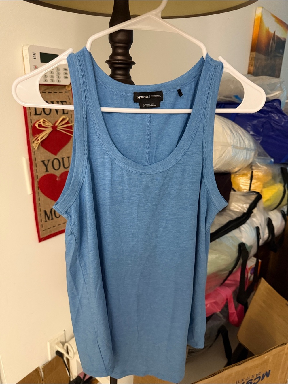 Prana Blue Scoop-Neck Racerback Tank